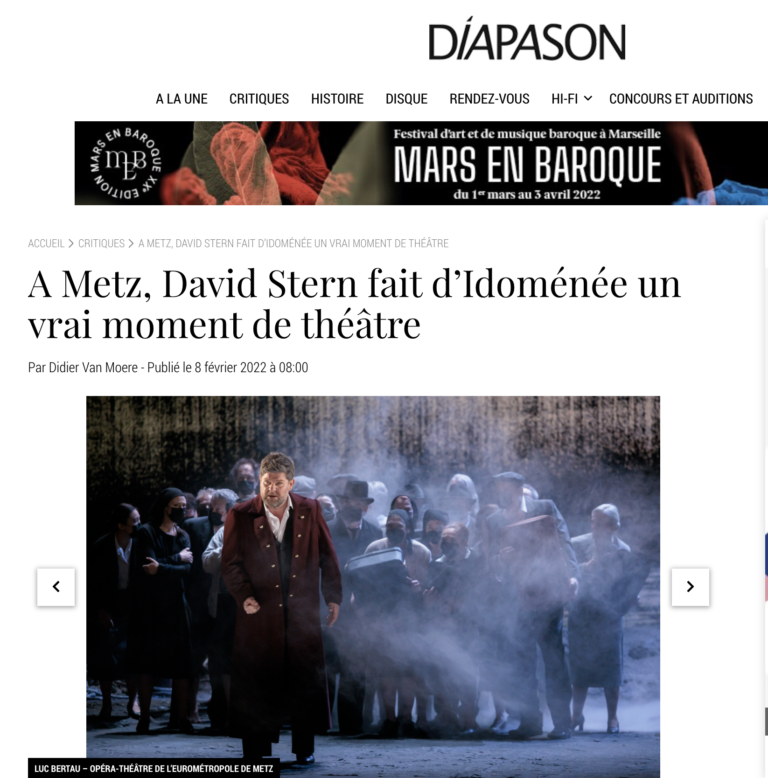 Diapason reviews Metz Idomeneo
